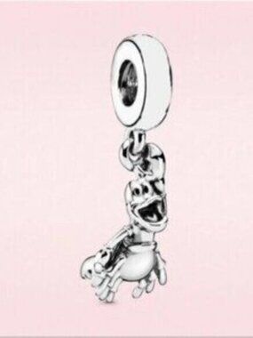 Pandora Silver Crab Dangle Charm on Pink